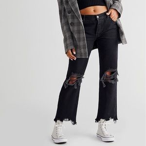 Free People Maggie Mid Rise Straight Leg Jeans